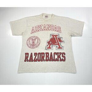 Vintage 90s Arkansas Razorbacks National Championship 1964 T-Shirt Size XL USA